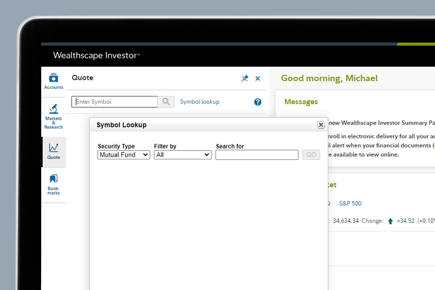 My Online Brokerage Central Quotes
